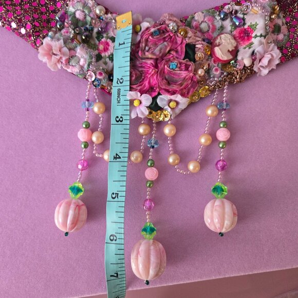 Rose Cameo Handmade Victorian-style Choker Romantic Collar - Picture 13 of 14